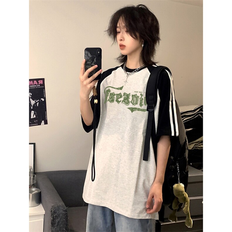 2025美式220克三条杠撞色短袖T恤网图C403A-ZST2612特P25,男装T恤,电商C403A