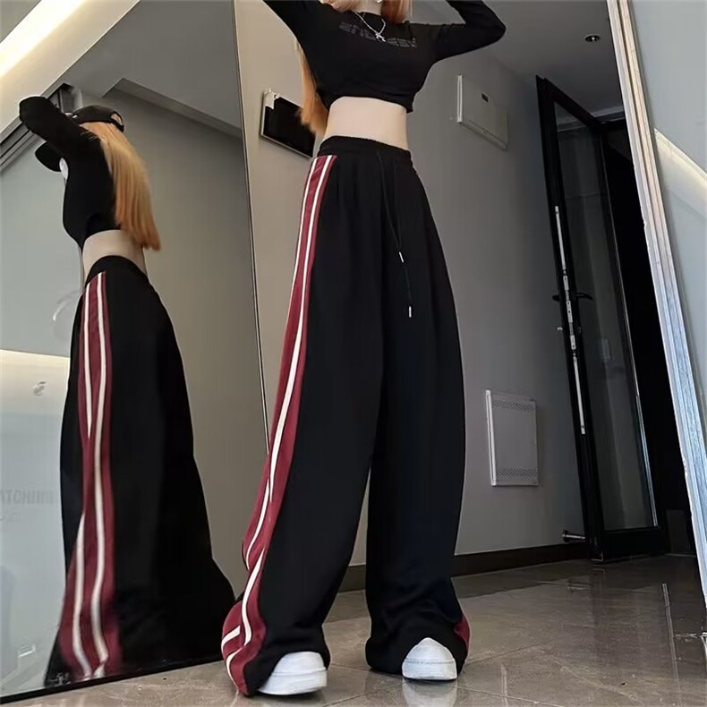 中性侧边条纹长裤B318B-BB15-P45,女装休闲裤,电商B318B