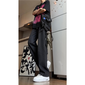 港风秋季新款潮流星空纹百搭宽松牛仔裤B315-K24215-特p40控78图片