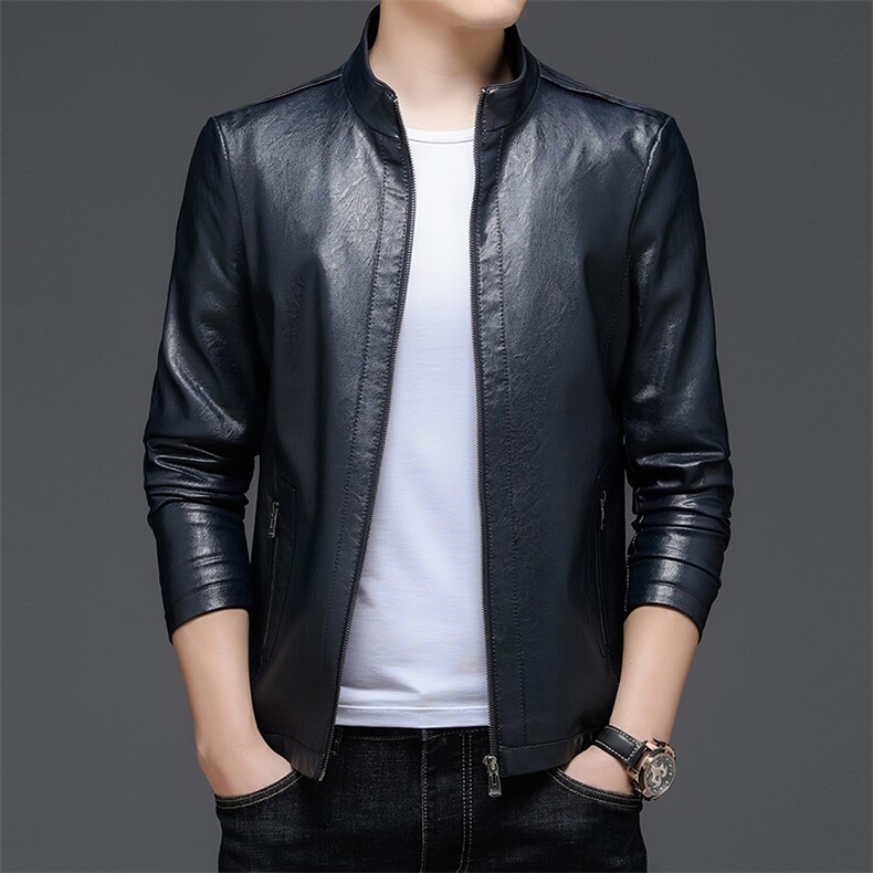 皮衣男春秋季2023新款仿夹克潮流皮衣服秋冬季休闲上衣外套图片