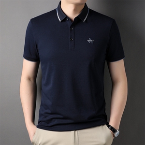 polo衫男士短袖夏季新款商务休闲修身半袖男装带领上衣服翻领t恤图片