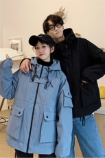 情侣装冬装新款加厚连帽棉衣港风潮工装情侣棉服MY916-P115控159，男装棉衣，星座311A