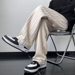 休闲裤子男款秋季2023新款设计感直筒垂感春秋款男士长裤 KK6图片