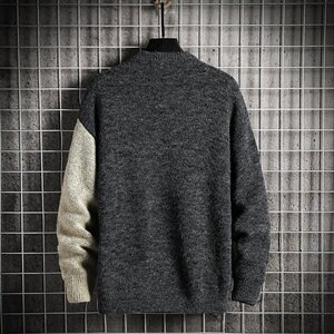 2020冬季日系网格男毛衣宽松休闲针织衫男线衣A313-1556-P80图片
