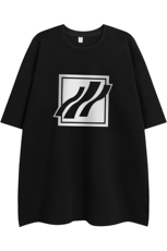 白底23夏季时尚百搭宽松圆领印花做旧水洗短袖T恤T1147P25控38，男装T恤，电商A247-1