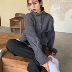 时尚宽松加厚羊毛开衫女秋冬新款高领长袖针织衫外套百搭显瘦毛衣，女装羊毛衫，泰沅羊绒