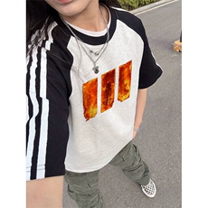 抖音得物品质二开240克宽松纯棉美式潮牌插肩三杠织带短袖T恤，男装T恤，电商A486