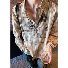 ins简约新款文艺气质长袖衬衫流行时尚日系原宿潮流慵懒C98，男装衬衫，星座1116A（原606A-3）
