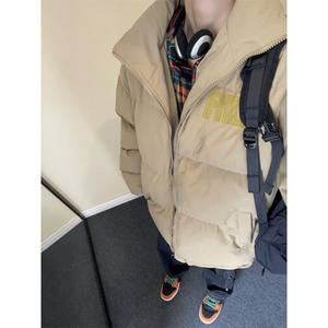 抖音品质潮流字母印花简约宽松立领棉服外套MY23406特批70控118图片