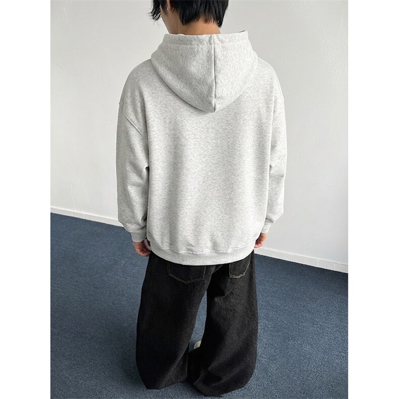 抖音得物品质二开26春装美式高街重磅结构金属装饰连帽卫衣XS104,男装卫衣,电商A486