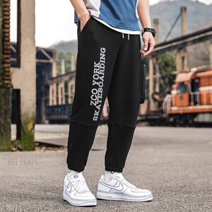 有报告运动九分裤男生字母印花收口休闲裤男 DS359T图片