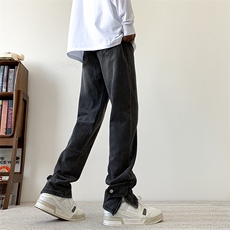 现货黄泥色直筒裤脚开衩牛仔裤S-5XL加大码310A-2BK307P58控78，男装牛仔裤，星座310A-2