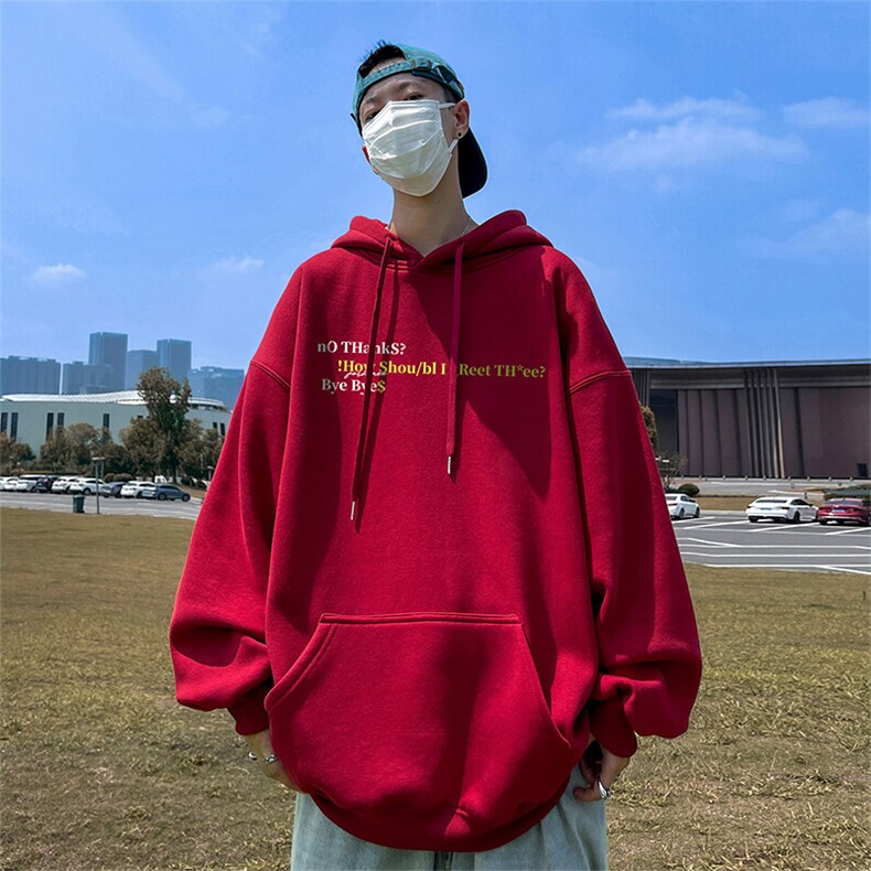 抖音得物供货 可提供视频 春装重磅美式宽松连帽卫衣DL2451图片
