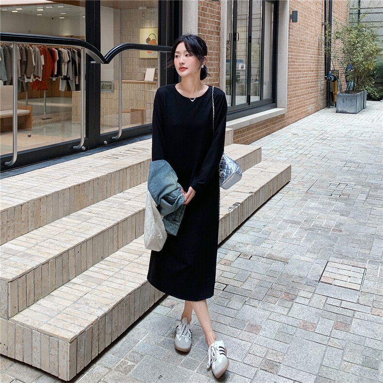 复古休闲连帽牛仔马甲黑色T恤连衣裙套装女春秋2025新款减龄裙子,女装套装/套裙,2C126