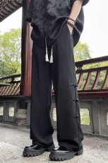 新中式风裤子男夏季薄款高级感垂感直筒休闲长裤男装潮冰丝裤，男装休闲裤，星座505-2（原电商A260-1)