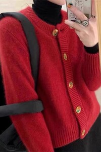秋冬新款显瘦羊毛开衫针织衫女 时尚百搭长袖外套 优雅气质上衣图片