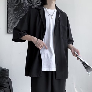 套装男短袖衬衫短裤潮牌一套搭配夏季男士休闲两件套W5784-P45图片