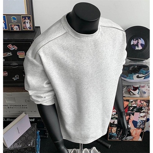 抖音得物高品质26春装设计感长袖打底衫纯色拉链肩圆领卫衣W123