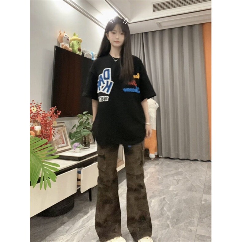 【档口现货260g】DX408HH-P35美式高街字母刺绣短袖T恤男女夏季,男装T恤,星座1007（原301D）