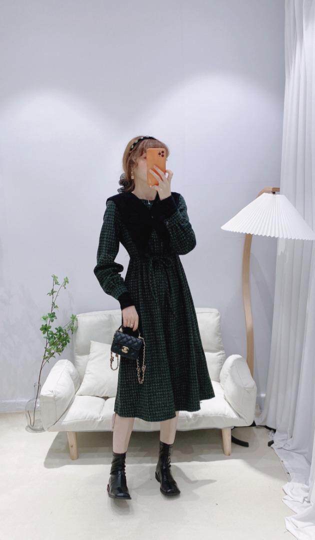 粗仿连衣裙，女装连衣裙，时尚秀衣阁