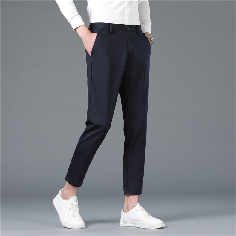 裤子男韩版潮流春夏季新款九分小西裤男士修身垂感西装长裤，男装西裤，星座505-2（原电商A260-1)
