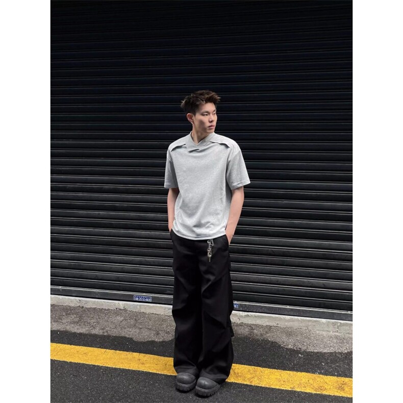 不规则领液态重磅短袖t恤男女轻熟风简约休闲基础款半袖上衣B，男装T恤，星座506A