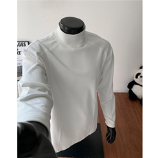 假模图双面绒感小高领保暖打底衫解构内搭长袖男H1145特P22，男装T恤，电商A341