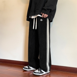 大 休闲裤男加绒加厚宽松直筒阔腿裤416B-KLJ299-P60 限78图片