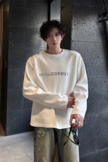 美式高街垫肩卫衣男春秋飞机扣设计感小众长袖t恤痞帅重磅打底衫，男装T恤，电商B319