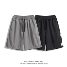 抖音品质夏季新款美式条纹宽松休闲五分裤B315-K25791-特p25控48，男装休闲裤，电商B315