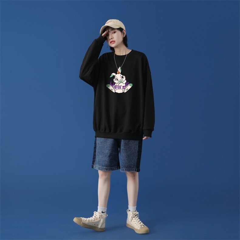 Y2614P38中性模特21年秋冬新款港风日系大码印花长袖圆领卫衣男,男装卫衣,星座510A-1