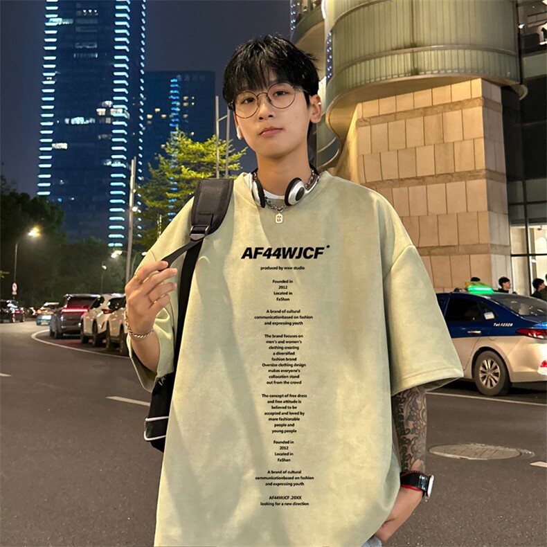 量大优  供视频  重磅麂皮绒短袖T恤男 JPDX221-特P19图片