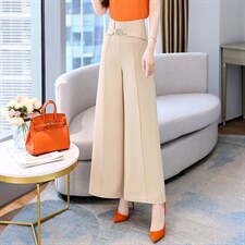 2022夏季新款韩版时尚高腰显瘦阔腿裤女休闲百搭气质长裤，女装休闲裤，卡杰菲