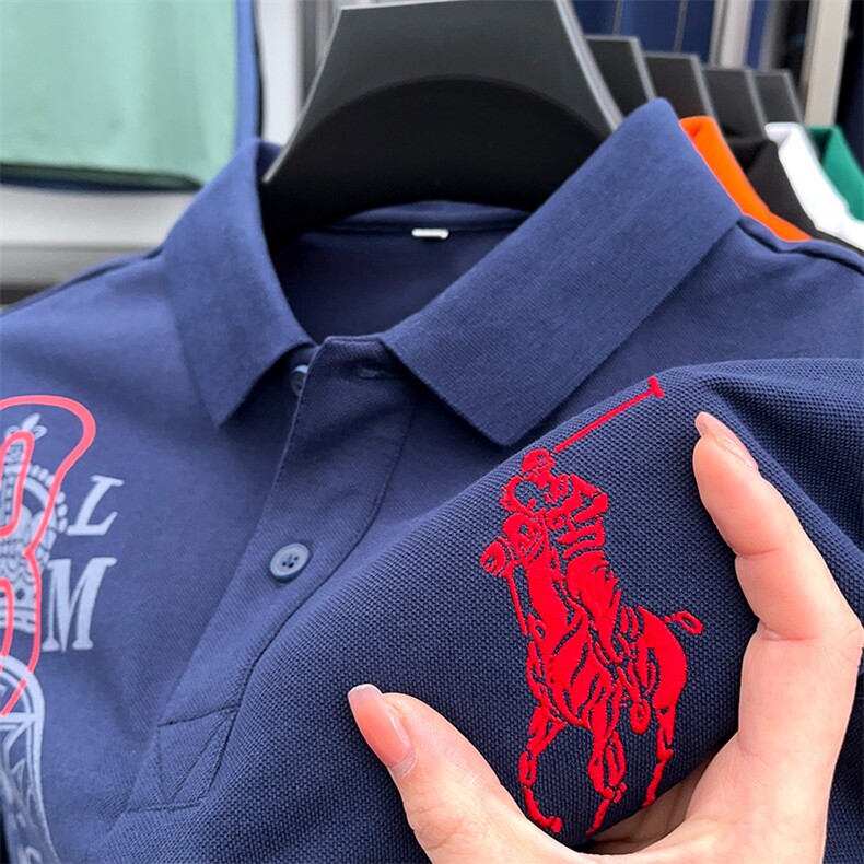 男士短袖T恤保罗polo衫2023夏季新款中年休闲男装半袖翻领体恤衫，男装Polo衫，电商B212（原钱塘6029）