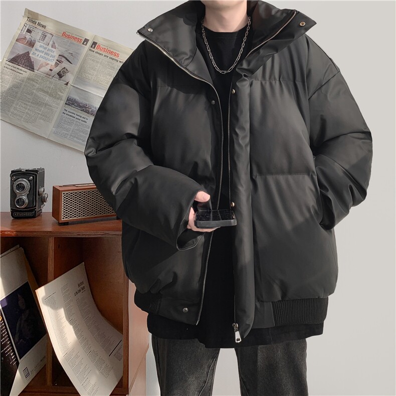 得物品质冬季纯色宽松面包服情侣保暖立领男女款棉衣外套特P80,男装棉衣,星座215-2（原311A-2）