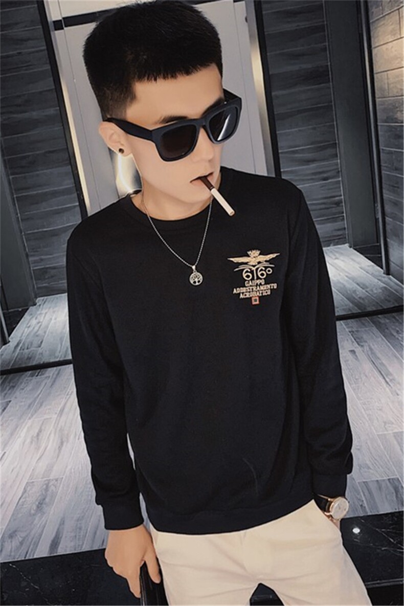 秋装新款长袖圆领男士卫衣社会小伙刺绣个性卫衣C301B-WY20,男装卫衣,电商C301B