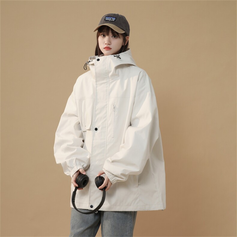 JK9007/P65春装新款现货中性风冲锋衣防水夹克男宽松大码工装外套，女装风衣，电商A141