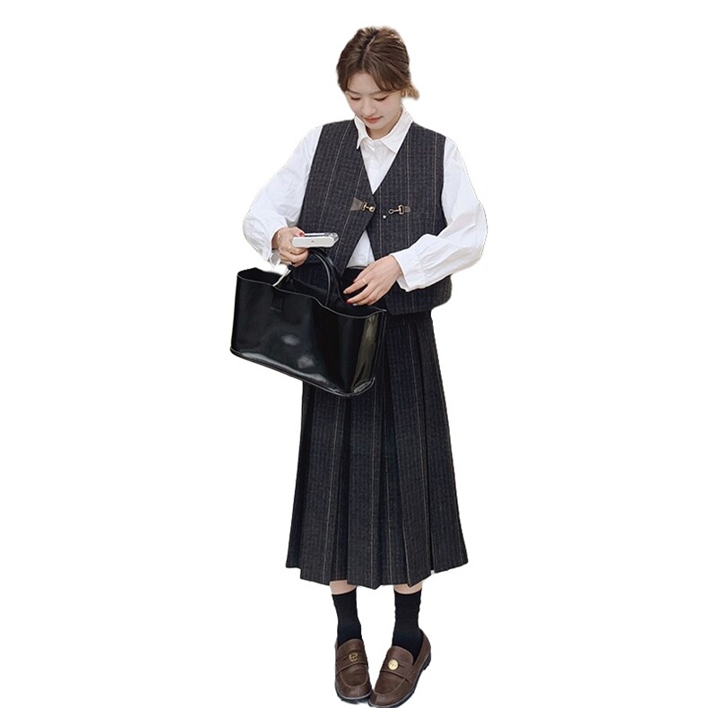 【现货】设计感小众马甲百褶裙两件套2C105-2502-P175-K248,女装套装/套裙,2C105