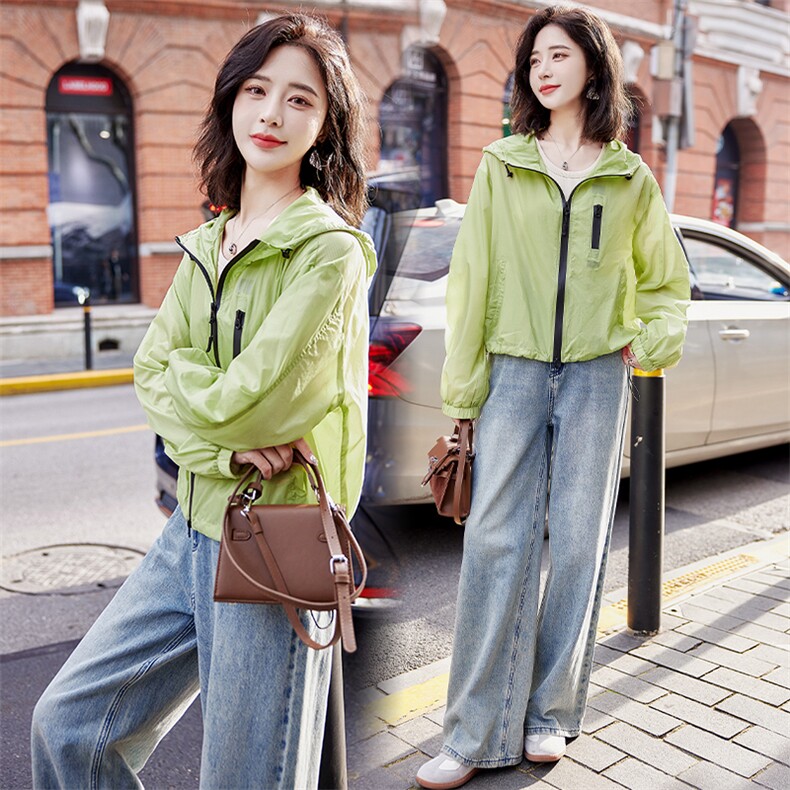 现货。防晒衣女2025年新款夏季宽松轻薄户外夹克小个子防晒服上衣，女装防晒衣，依万里