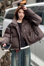现货韩系短款拼皮羽绒服小个子白鸭绒外套女冬装139P240K358，女装羽绒服，2C232