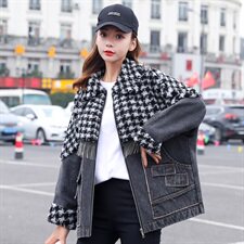 2021秋冬个性潮流休闲独特设计时尚长袖直筒口袋，女装短外套，秋水欣儿