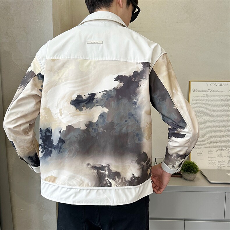店主风2024春季新款休闲翻领帅气夹克男休闲外套,男装夹克,电商B338
