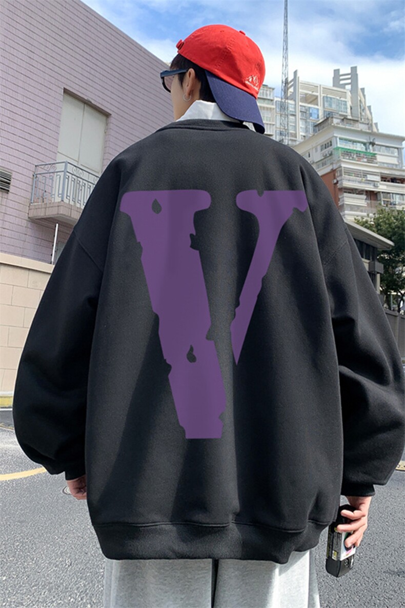 ！22秋季新款宽松大码港风紫色大V卫衣WY71-P30控48,男装卫衣,星座508（原C305）
