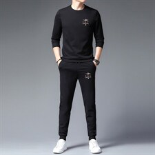 运动套装男秋季男士宽松休闲圆领长袖裤子两件套SF8051-P135，男装休闲套装，星座1105-3