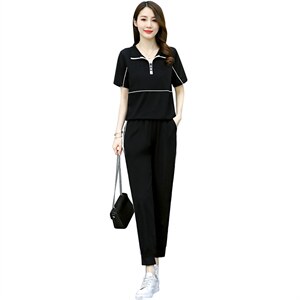 中老年妈妈两件套薄款女时尚夏季冰丝洋气减龄宽松显瘦运动服套装图片