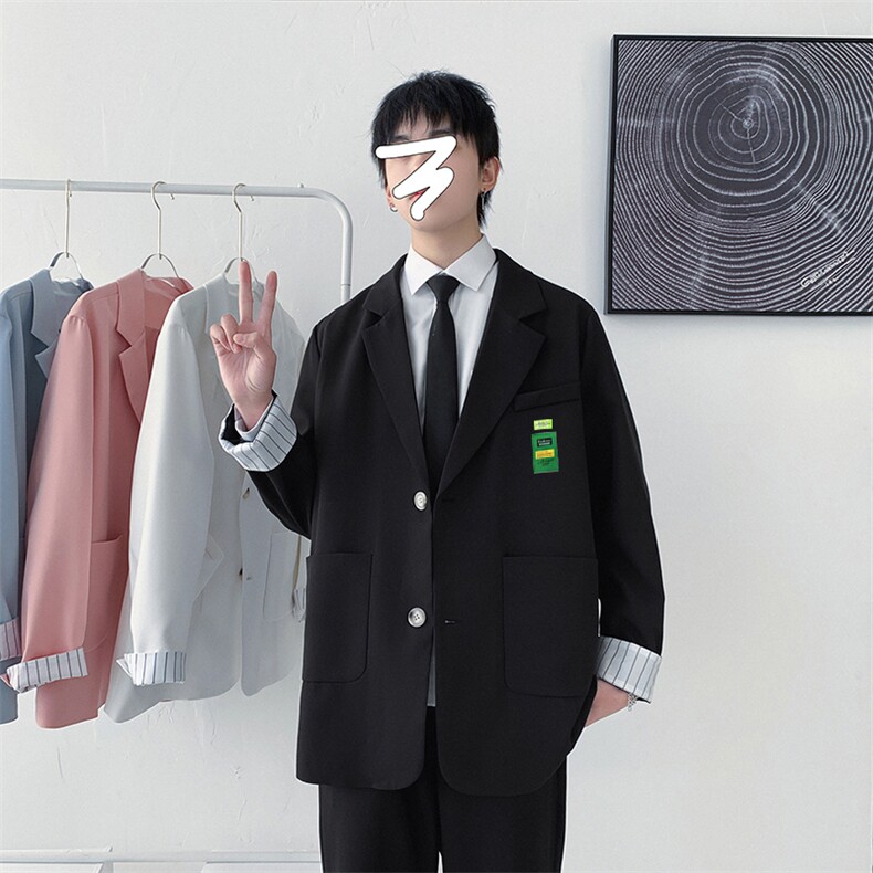 小西装男士秋冬季痞帅学院风dk制服宽松休闲单西服外套男XZ03-P80图片