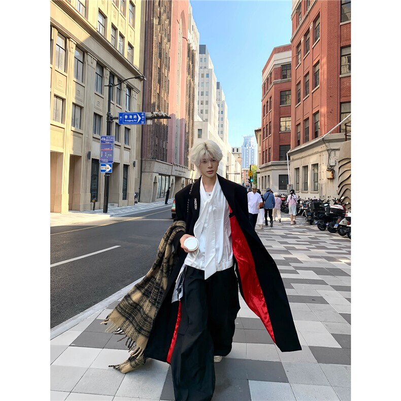 【现货】长款秋冬韩版毛呢大衣宽松高级感外套DY05018P125，男装毛呢大衣，星座1004（原星座815-3）