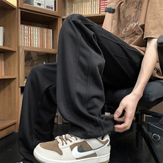 美式vibe渐变钢印休闲裤男款裤子直筒宽松阔腿长裤K03039-P38，男装休闲裤，星座308B-1