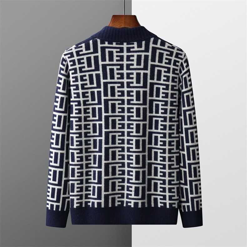 2024秋冬新款35%羊绒男士十二针提花加厚羊绒衫男装,男装羊绒套衫,雪贝坊一店
