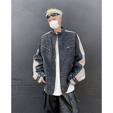 小众美式街头复古皮衣潮牌飞行夹克男女棒球服外套秋JK85533-p86，男装夹克，星座1008
